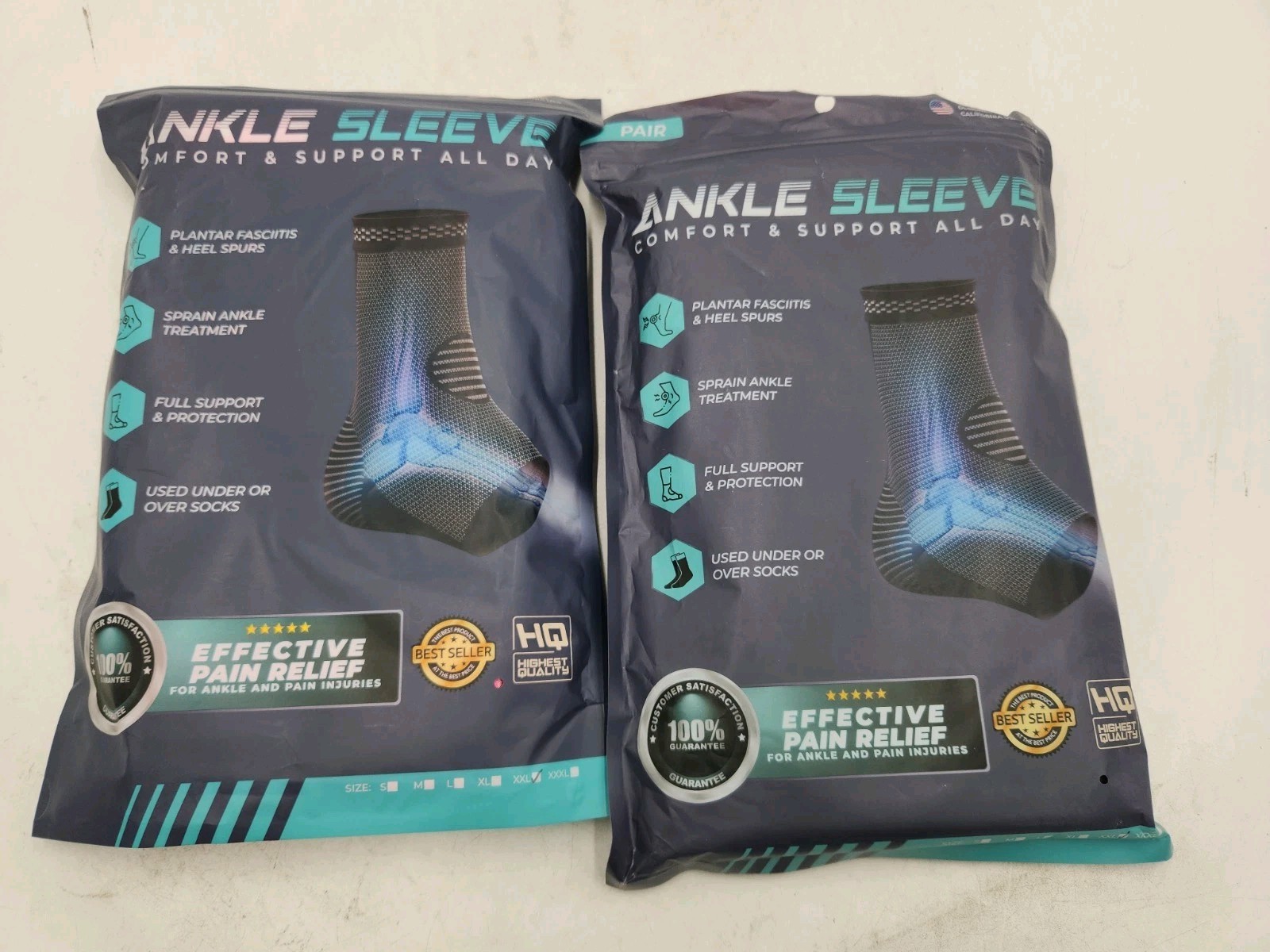 NEW Modvel Foot & Ankle Brace Pair Unisex Size XXL in Blue/Black & Pink Lot of 2