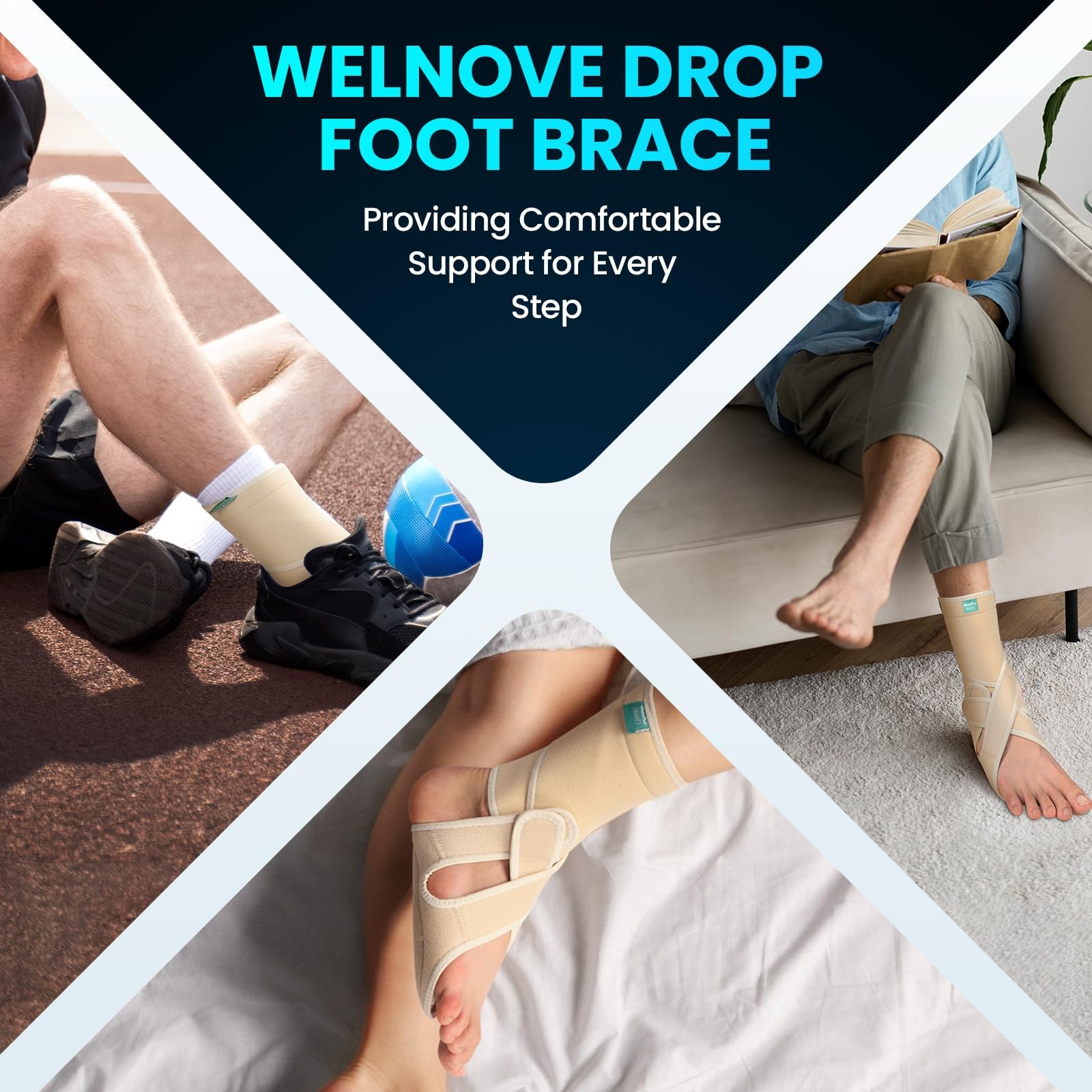 Drop Foot Brace with Arch Support, AFO Ankle Brace for Walking, Relieves Inst…