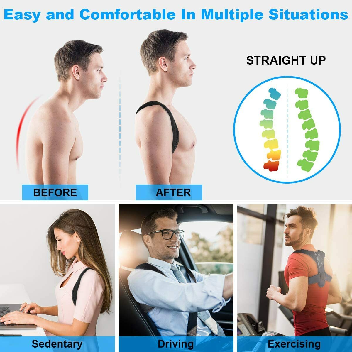 Posture Corrector For Women/Men Upper Back & Shoulder Support Brace USA SELLER