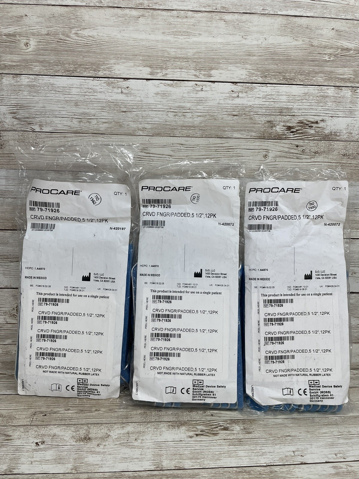 ProCare 79-71926 CRVD FNGR/PADDED.5 1/2″- Pack of 12 – LOT of 3