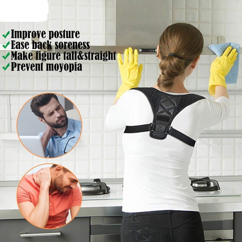 Back Brace Posture Corrector Men Shoulder Neck Pain Upright Belt Women Support