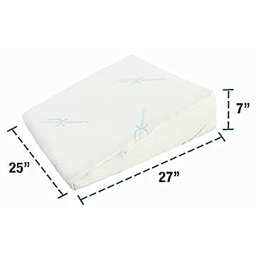 7′ Memory Foam Bed Wedge Pillow, Hypoallergenic Breathable, Washable Bamboo Cove