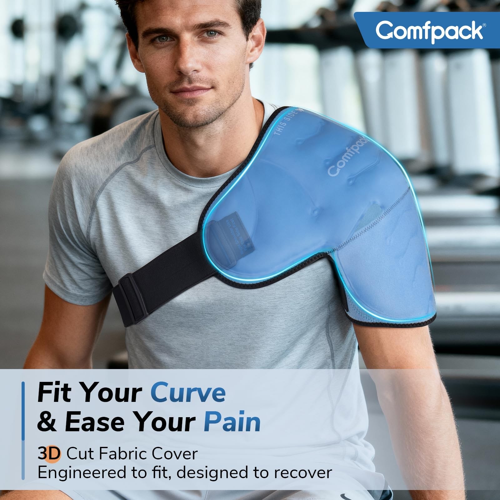 Comfpack Shoulder Ice Pack Wrap, Brace One Size Fits Most, Blue