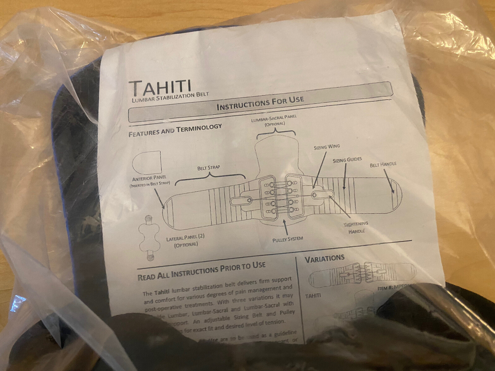 NEW Lumbar Stabilization Belt Pulley System For Back TAHITI Universal Brace