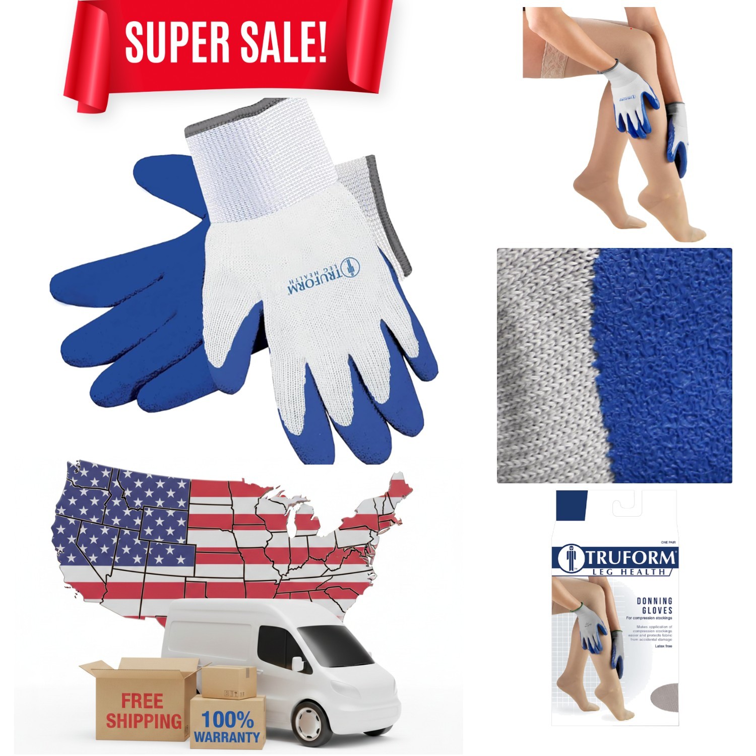 High-Quality Donning Gloves for Compression Garments – Protects Fabrics, 1 Pair