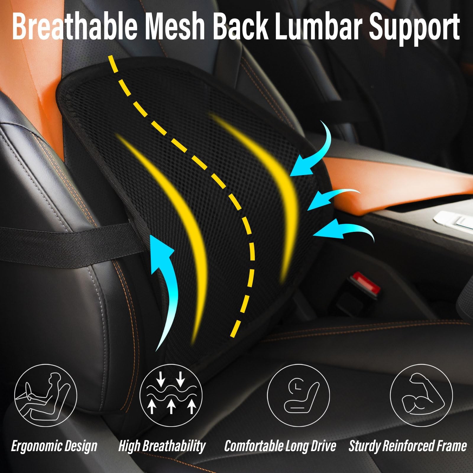 SANHSEHOME Lumbar Support Back Support for Office Chair 2 Pack Lumbar Support…