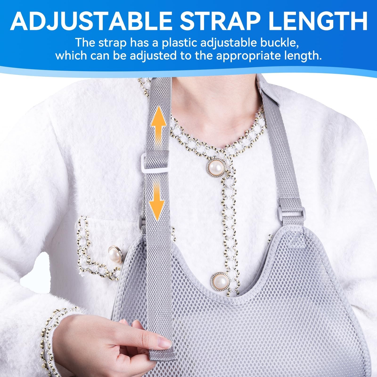 Mesh Arm Sling, Shoulder Immobilizer with Adjustable Shoulder Straps for Torn…