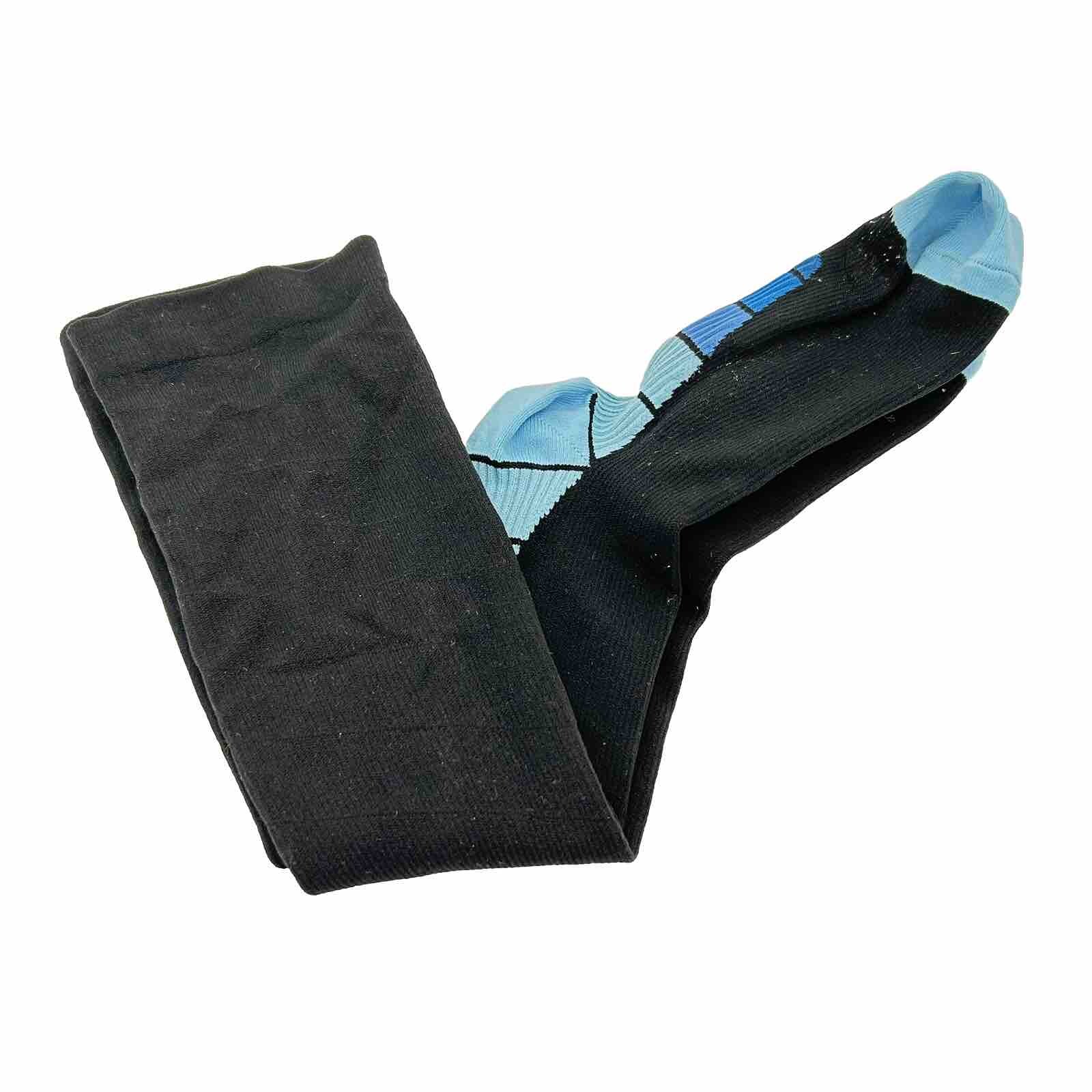 Compression Socks Black And Blue Knee High Small/Medium 2x Pairs