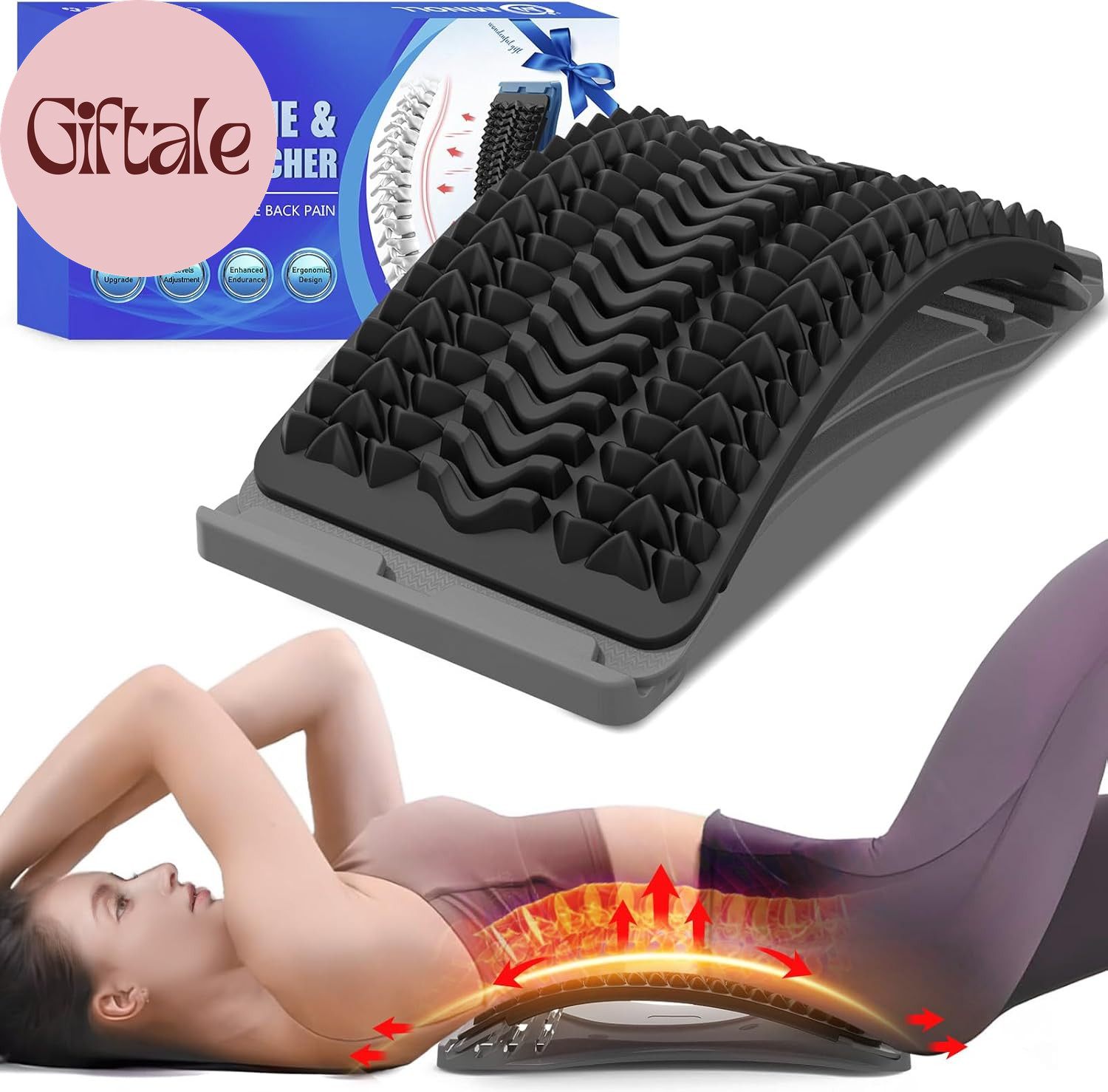 Back Stretcher for Lower Back Pain Relief, Multiple Level Adjustable Arch Lumbar