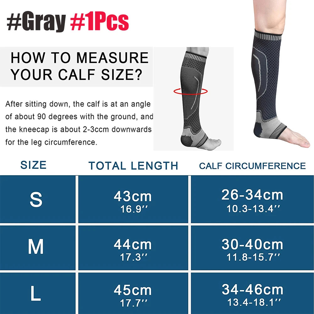 1Pcs Women Men Compression Calf Sleeve Support Suitable For Running Basketball P