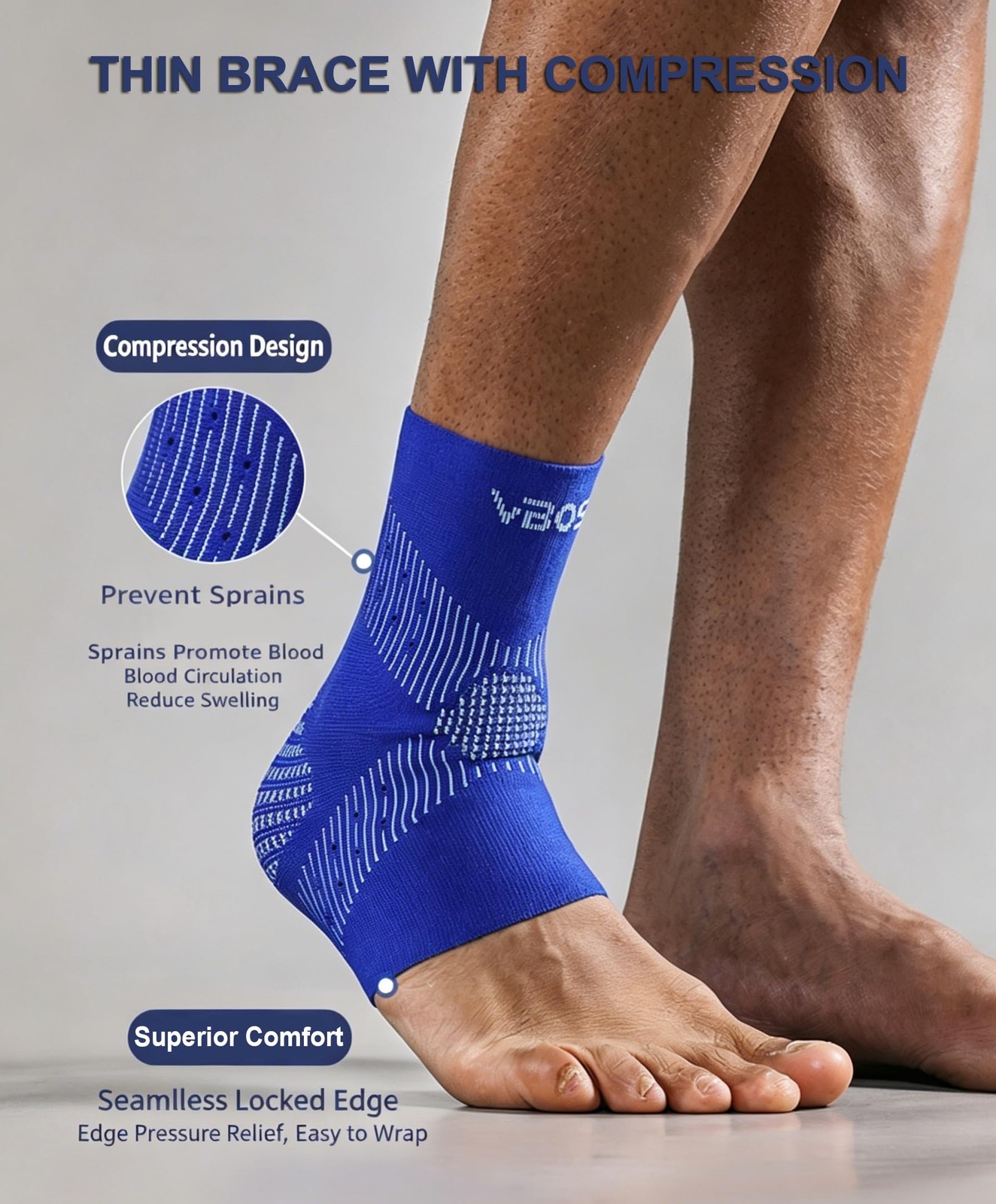 Ankle Braces for Men & Women, 2 pcs Ankle Compression Sleeve Ankle Sleeve Com…