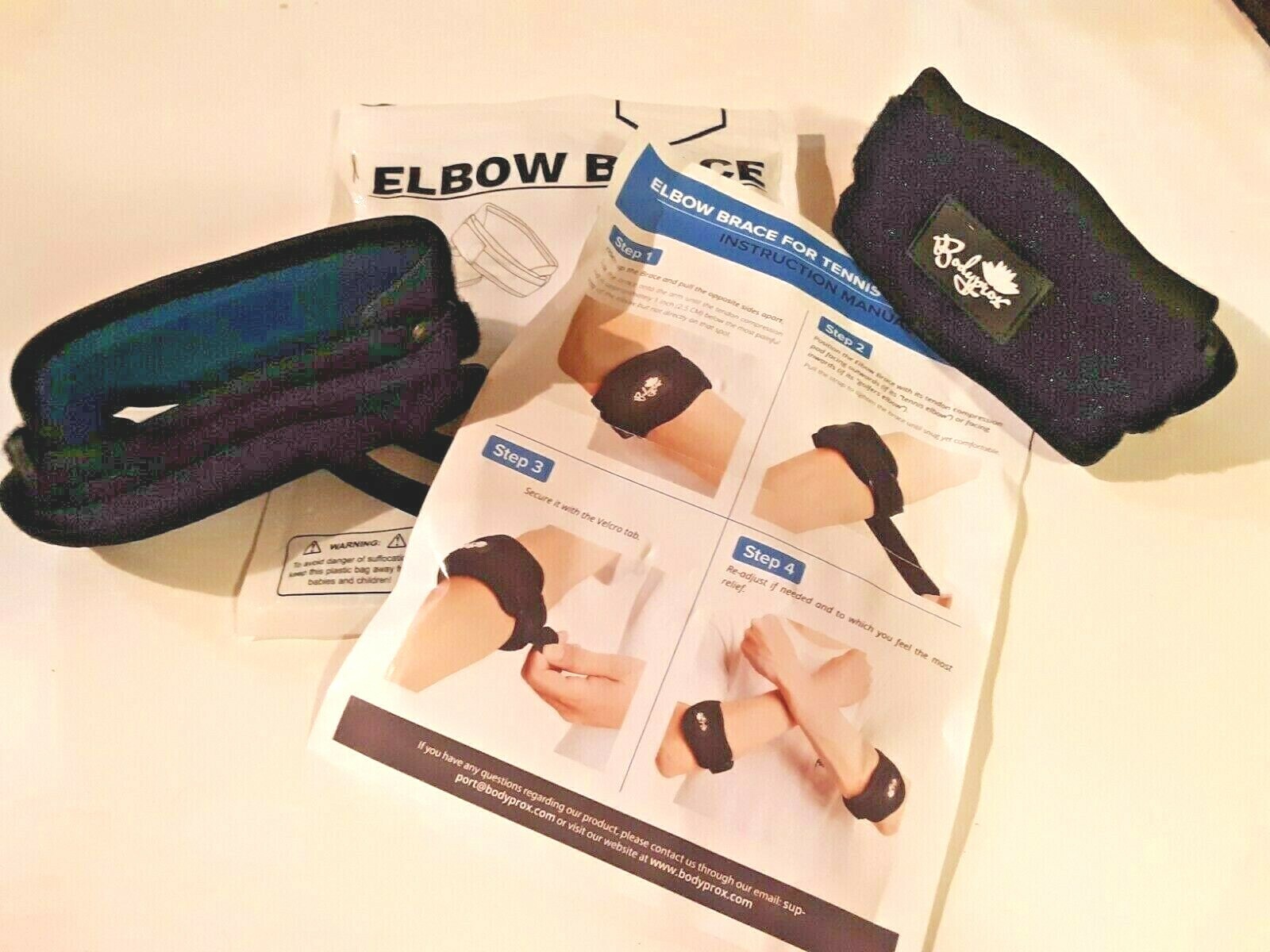 BodyPros Two (2) Pack/One (1) Pair Tennis Golfer Elbow Brace Strap Tendonitis