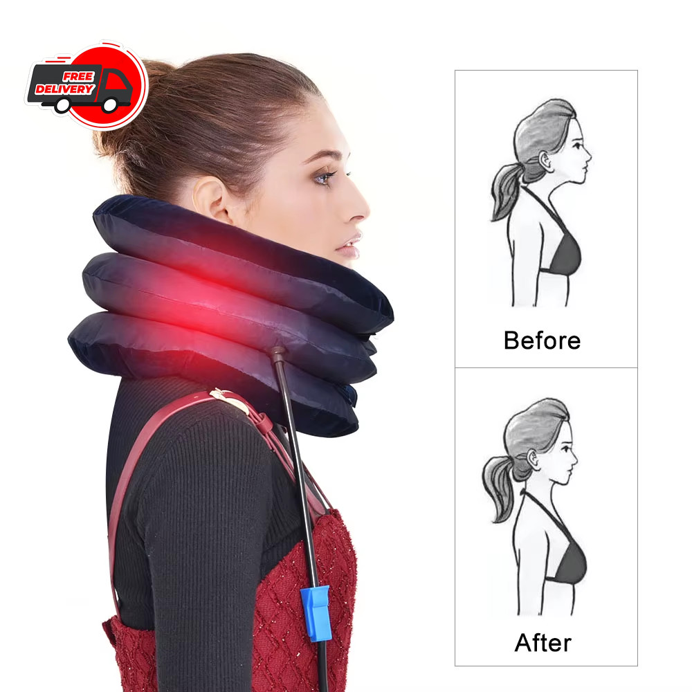 Cervical Neck Traction Device Collar Brace Support Pain Relief Stretcher Therapy
