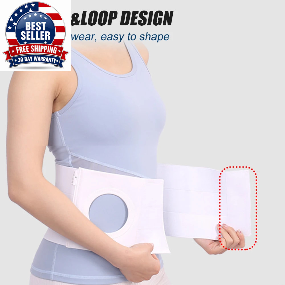 Ostomy Belt for Men and Women, Ostomy Hernia Support Belt, Abdominal Binder Brac