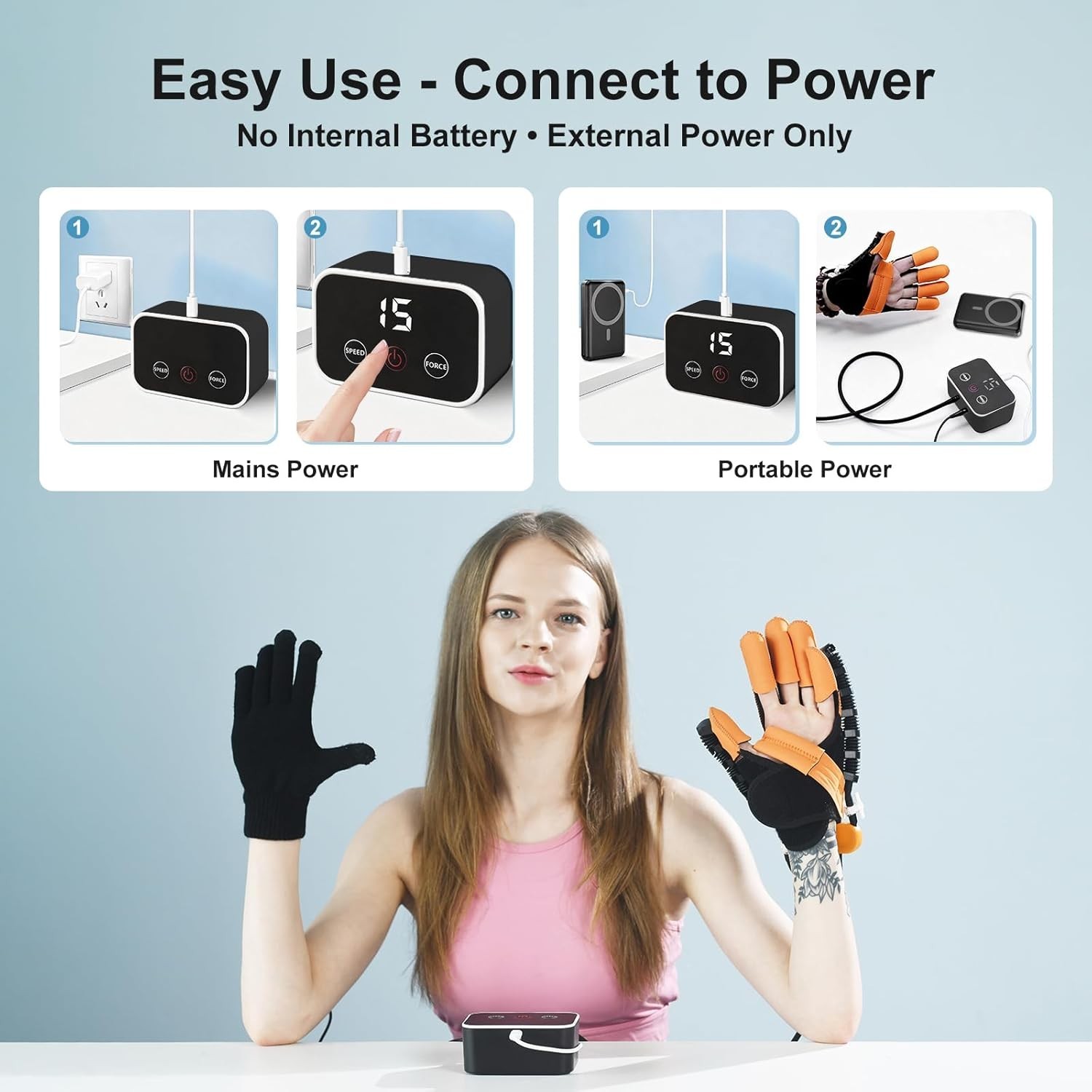 Professional Finger Exerciser Gloves for Hand Recovery – Left Hand Large