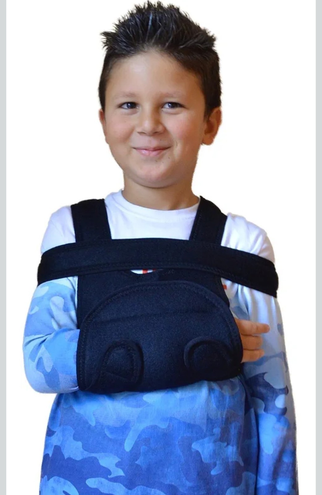 Kids Shoulder Immobilizer Sling | Child Arm Sling with Waist Strap blue camo