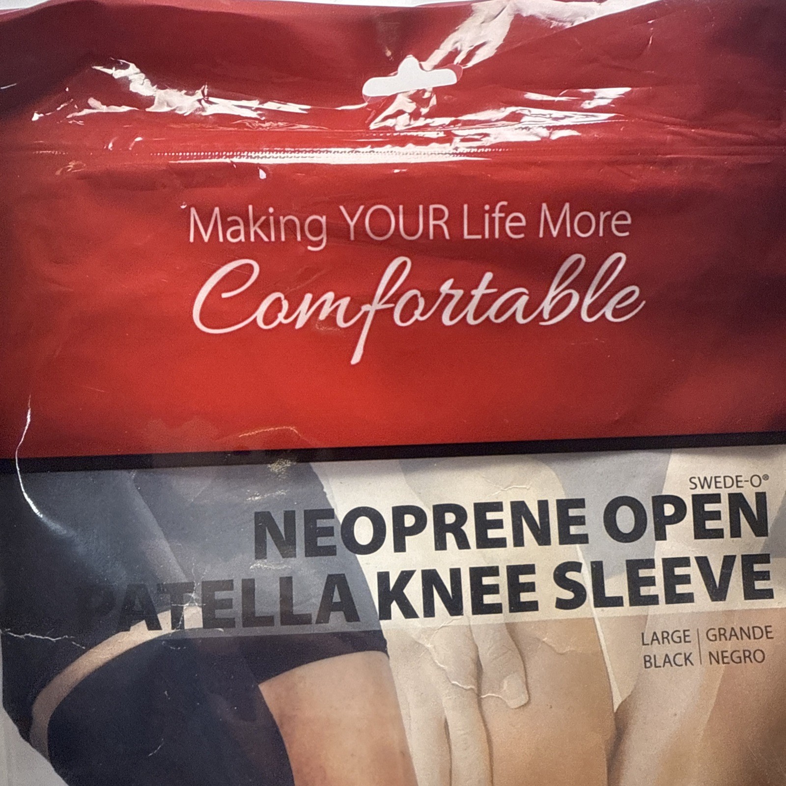 Swede-O Neoprene Open Patella Knee Sleeve Core Products Large Black Pain Knee