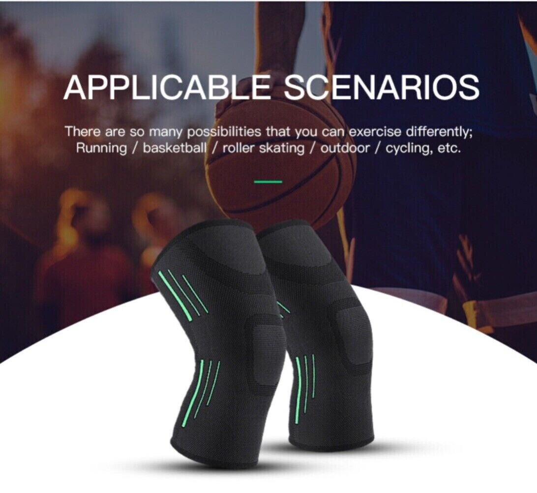 2PCS Knee Brace Sleeve Compression Support Sport Gym Joint Pain Arthritis Relief