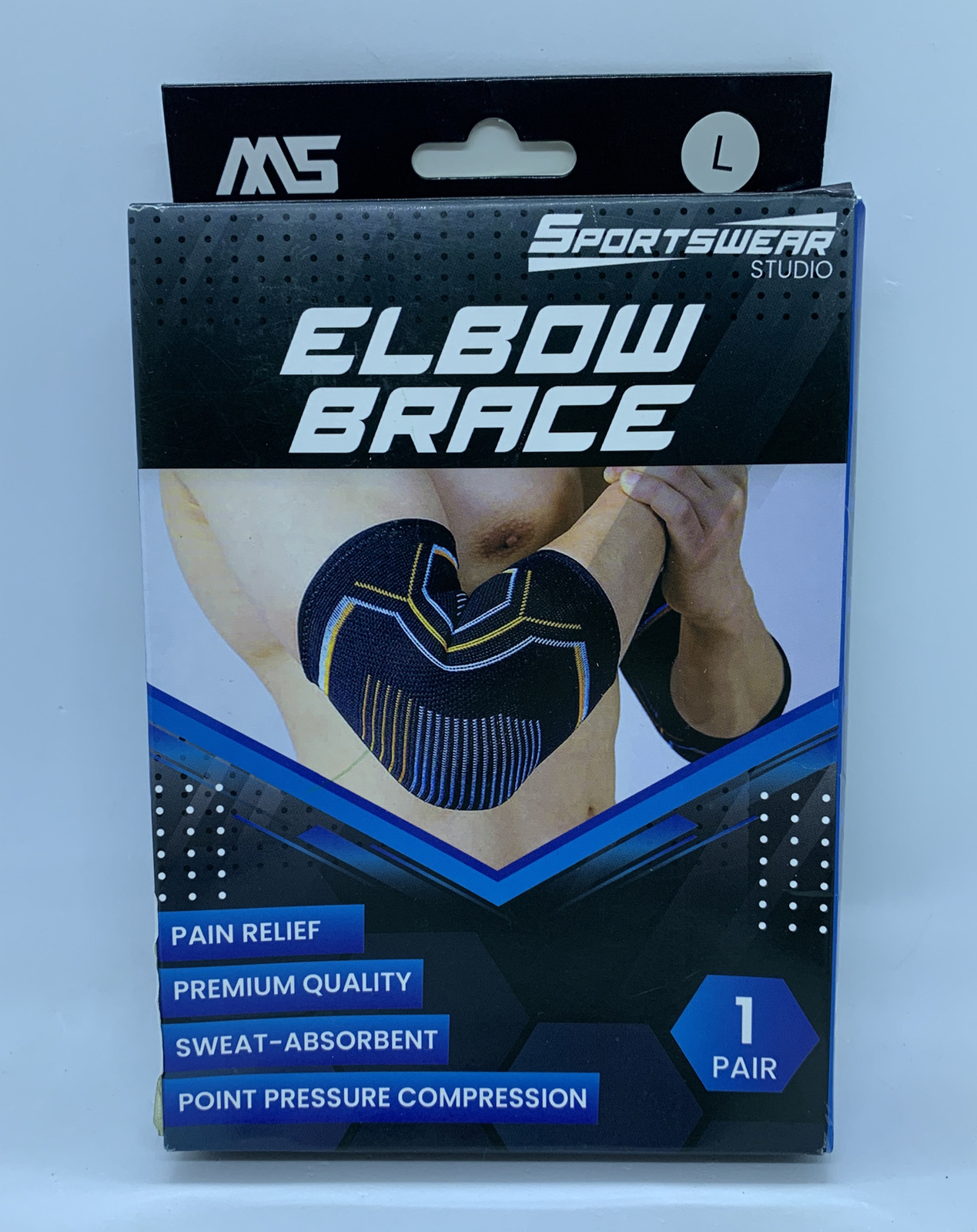 Sportswear Studio Elbow Brace, 1 Pair, 4K Compression, Large