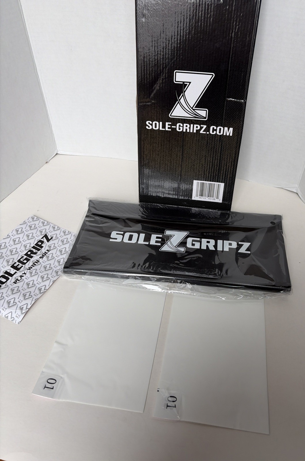 Portable Basketball & Volleyball Sticky Mat by Sola Traction Mat, Black/White