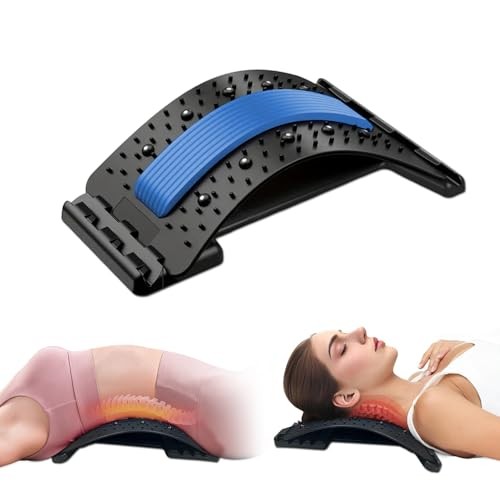 Back Stretcher – 4-Level Adjustable Lumbar Support Board & Back Cracker Blue