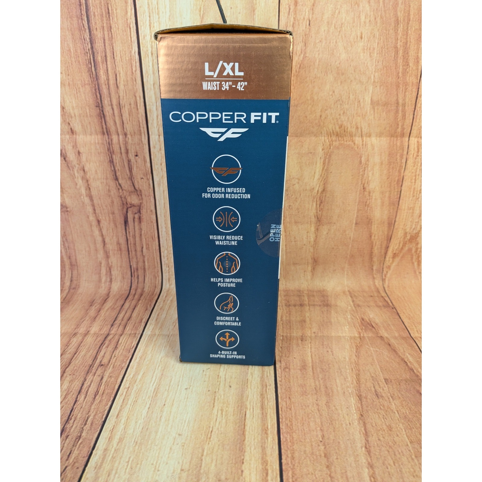Copper Fit Core Shaper Back Support Waist Trainer Charcoal L/XL