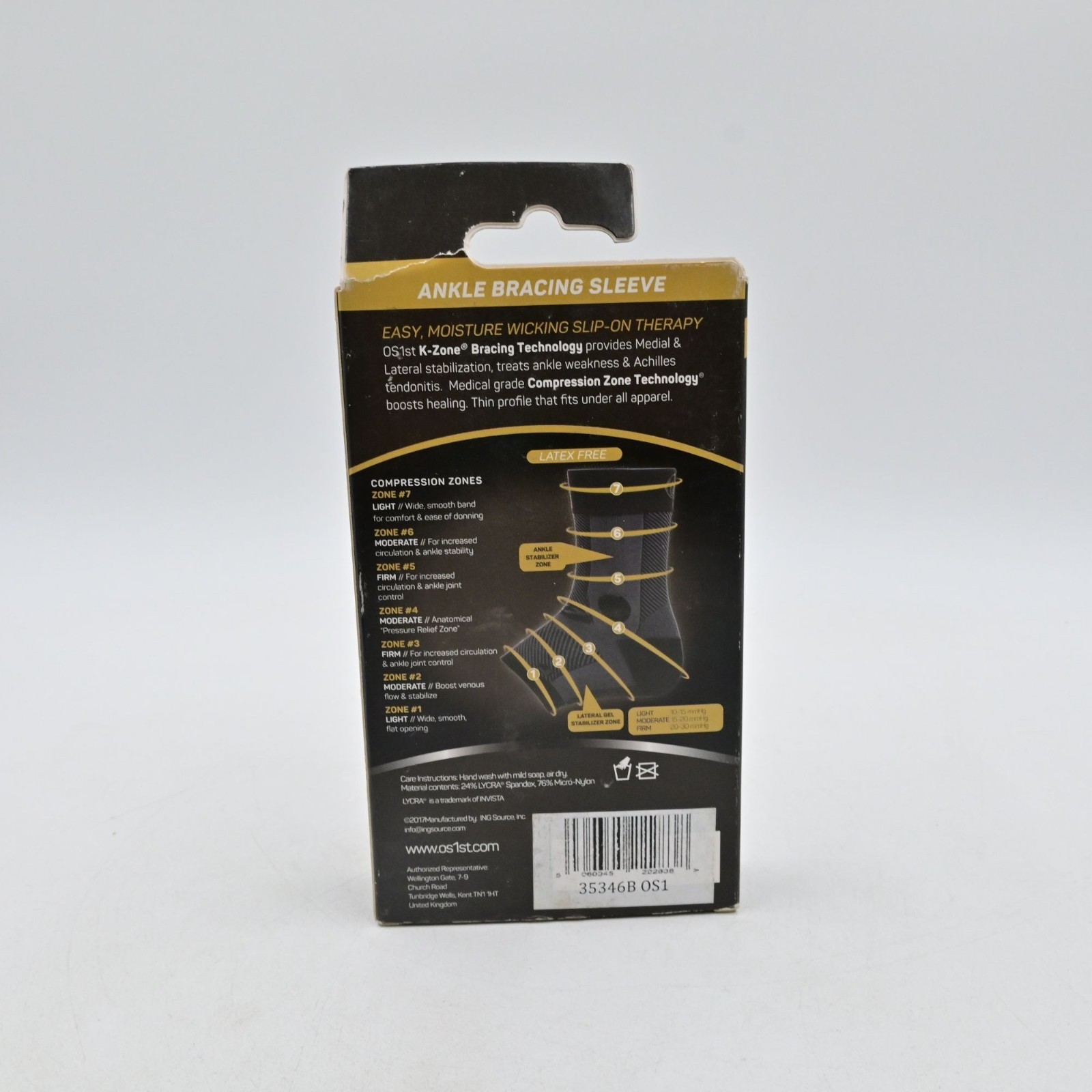 OS1st Ankle Bracing Sleeve XL Left Lateral Stabilization AF7