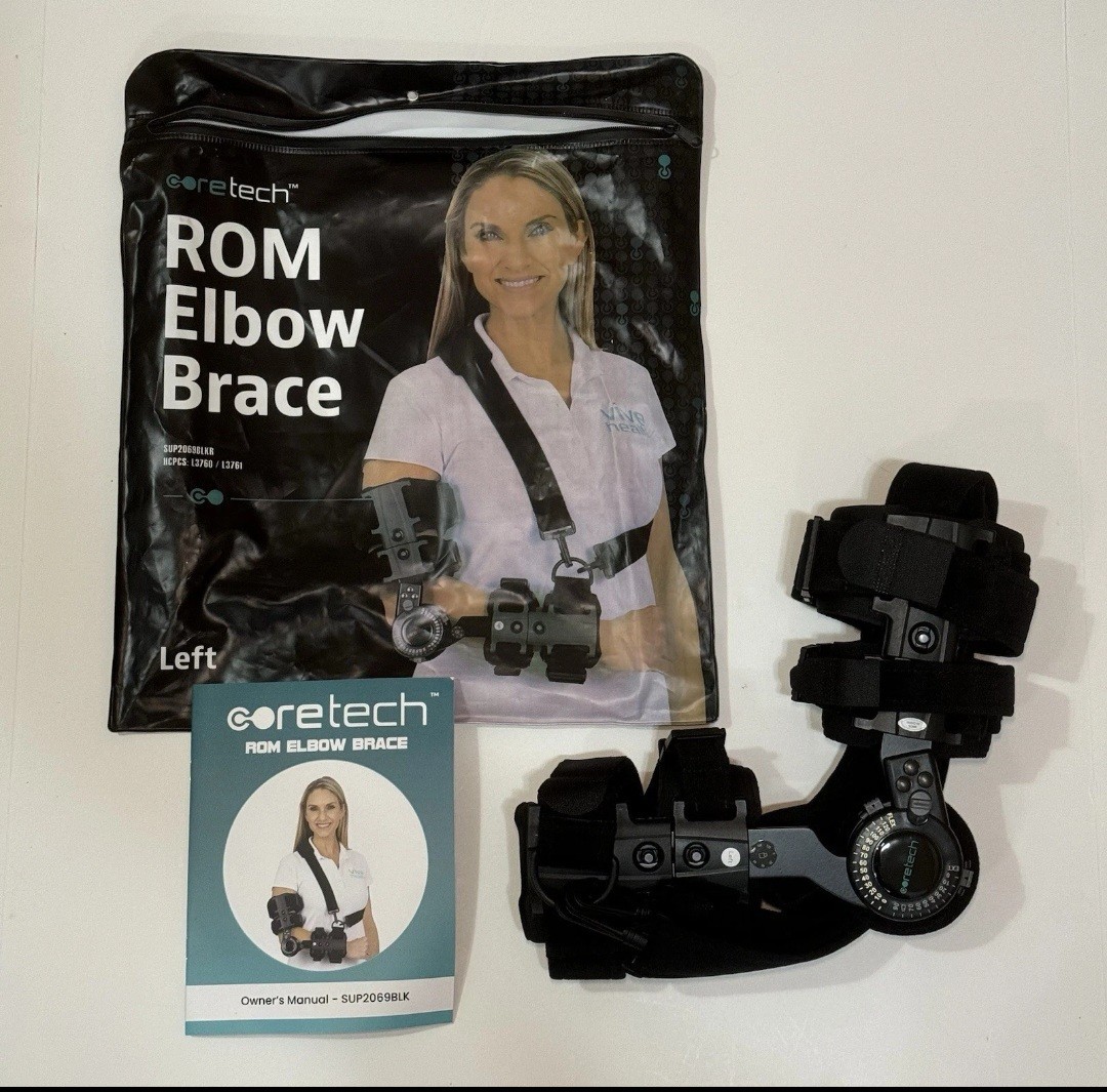 CoreTech Adjustable Hinged Elbow Brace – LEFT – ROM Brace, Stabilizer Splint NEW