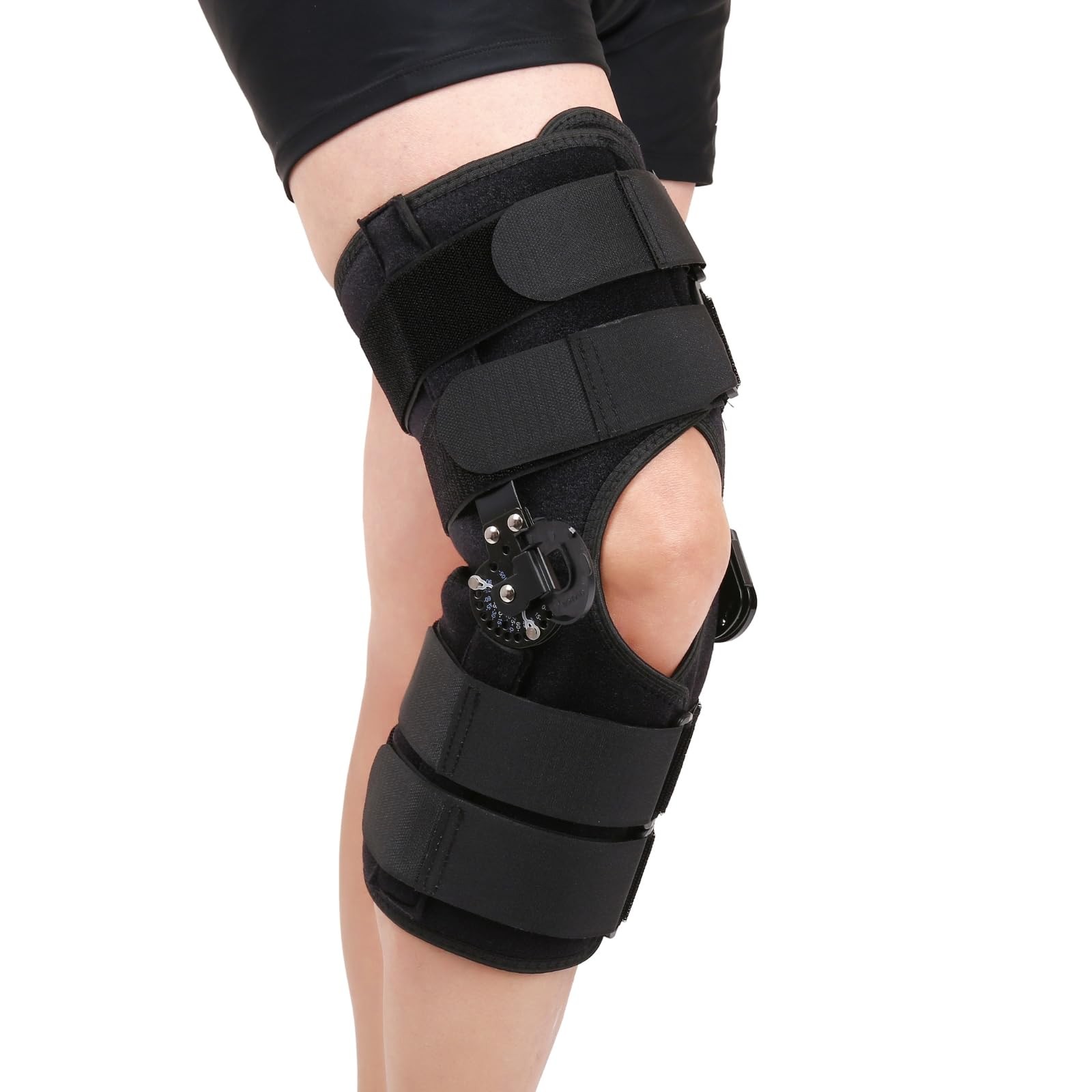 Mathgetin Hinged ROM Knee Brace with Side Stabilizers, Post Op Small