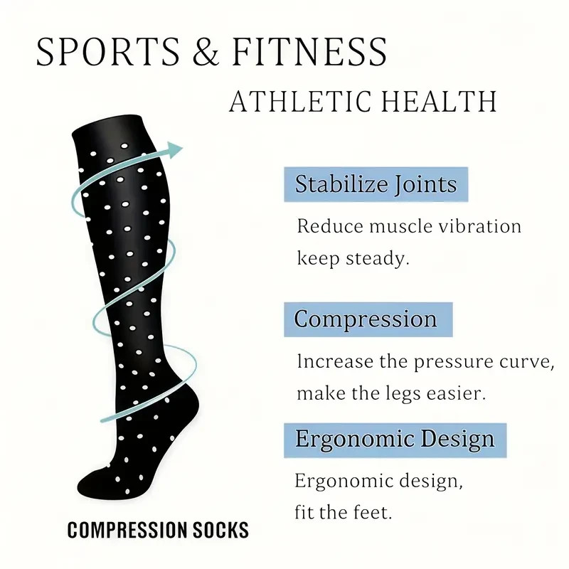 6 pairs Women’s Exercise Compression Socks Support Running Cycling Yoga Foot S/M