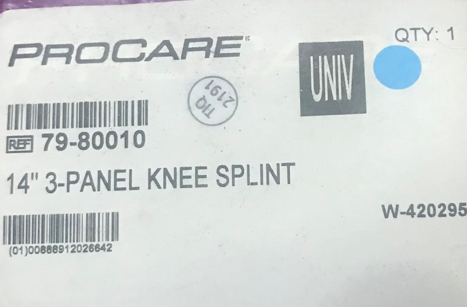Procare 14 inch universal knee splint