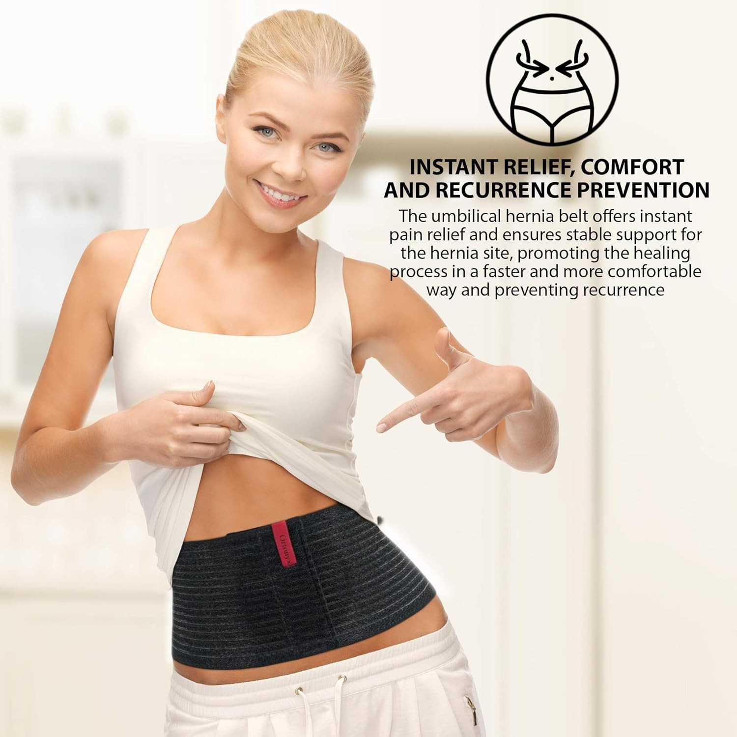 Umbilical Hernia Belt for Men Women, Abdominal Binder 6.25″ Band | Hernia Pa…