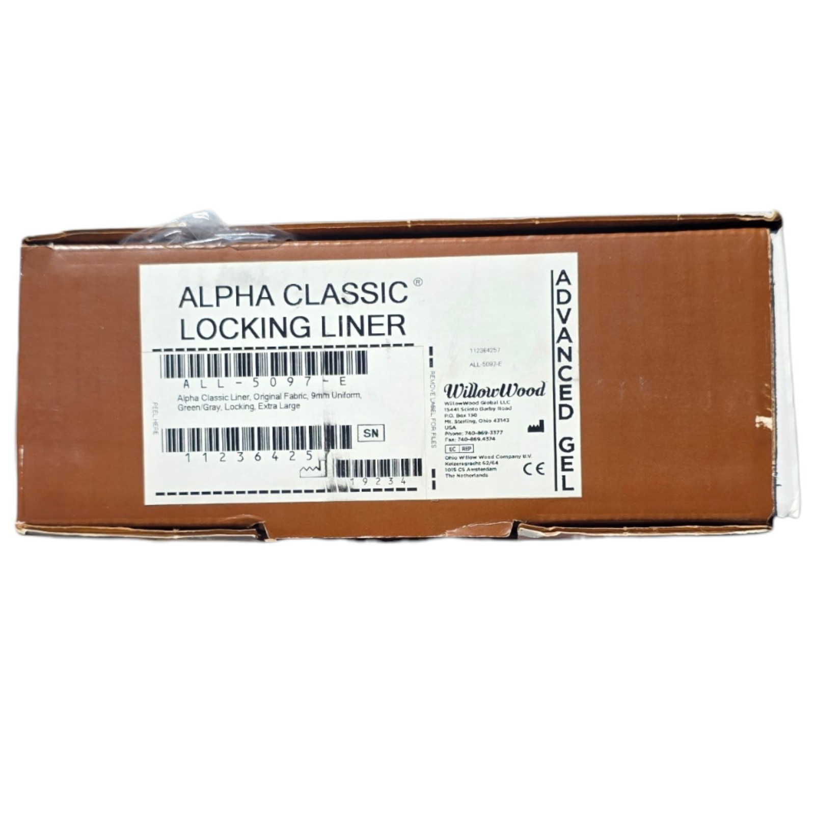 WillowWood Alpha Classic Locking Liner XL 9mm Uniform Advanced Gel ALL-5097-E