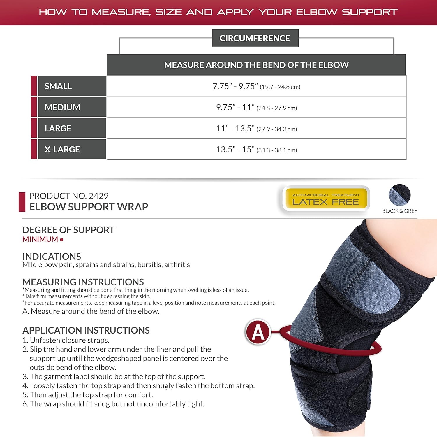 OTC Select Series Elbow Support Wrap (Black) Small