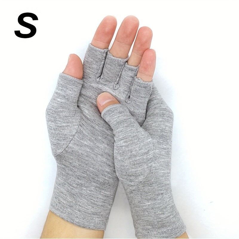 1Pair Bamboo Fiber Compression Gloves for Hand Care Exercise Wrist Brace Support