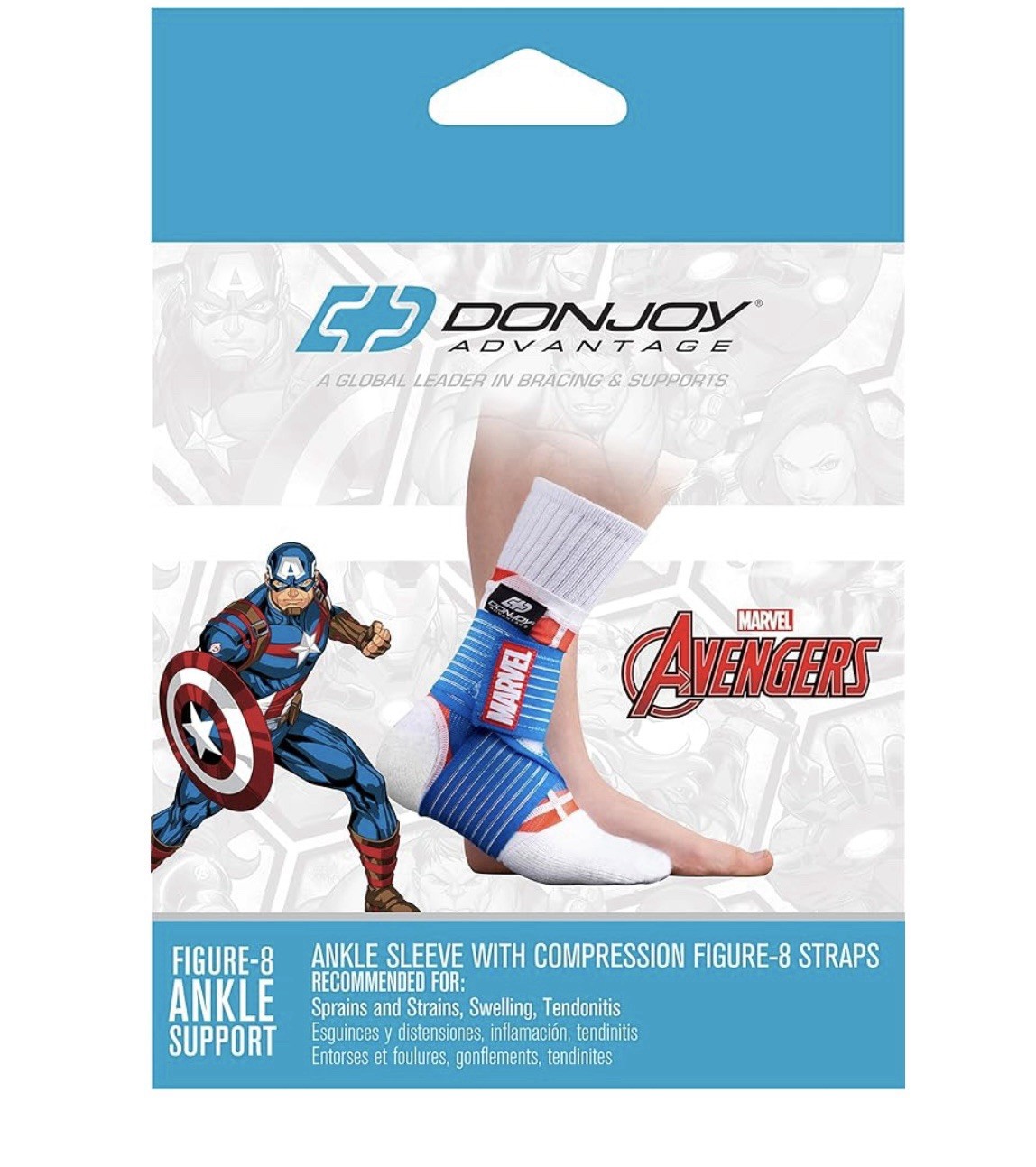 Donjoy Advantage Figure 8 Ankle Support Avengers Theme Youth Size