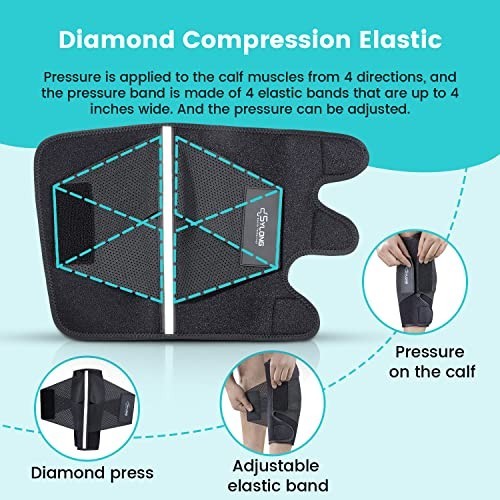 Calf Compression Wrap Brace for Men & Women – Swelling Relief, Torn Muscle Suppo