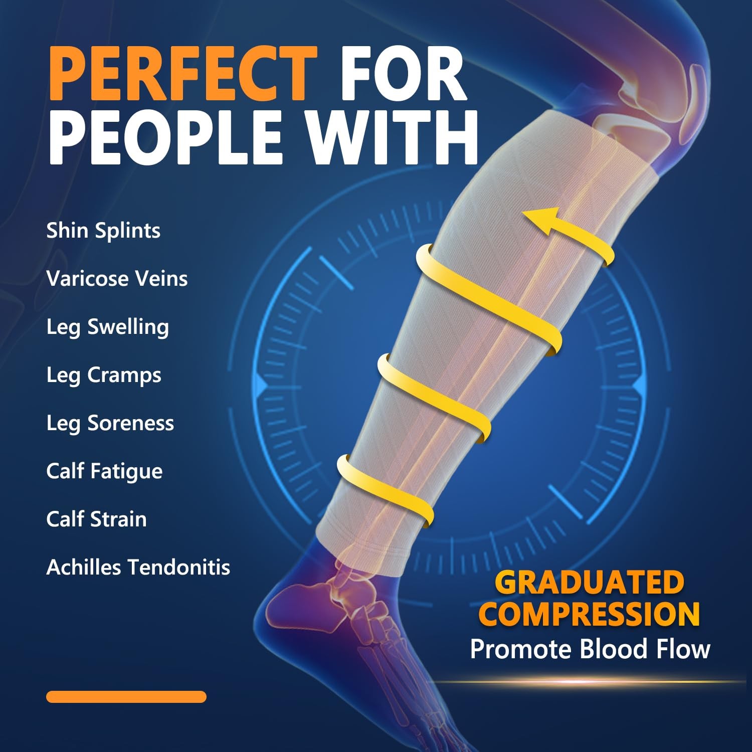 3 Pack Leg Compression Sleeve, Calf Support Sleeves for Women and Men Calf Br…