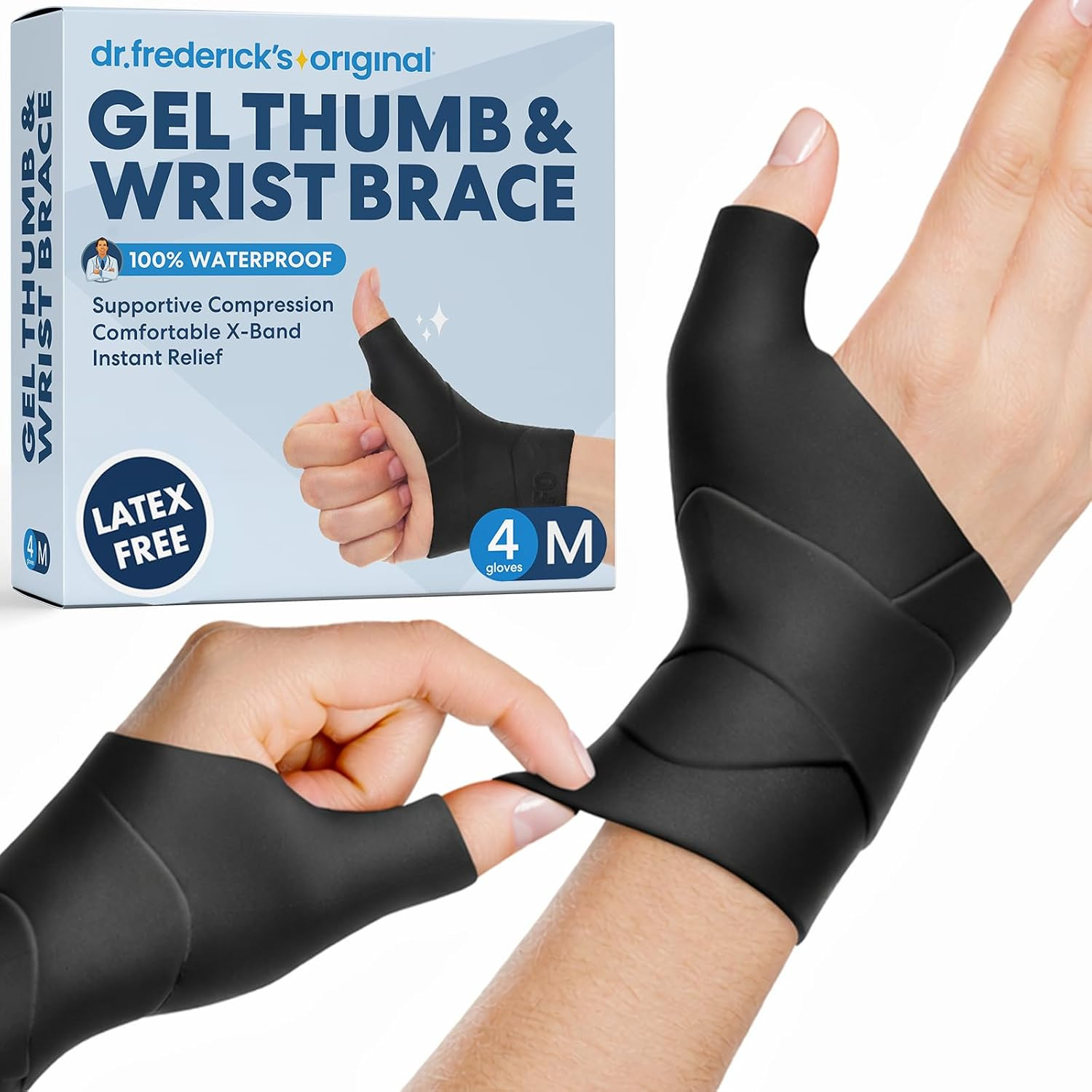 Dr. Frederick’s Original Waterproof Thumb & Wrist Brace – 4 ct – Hand Brace for