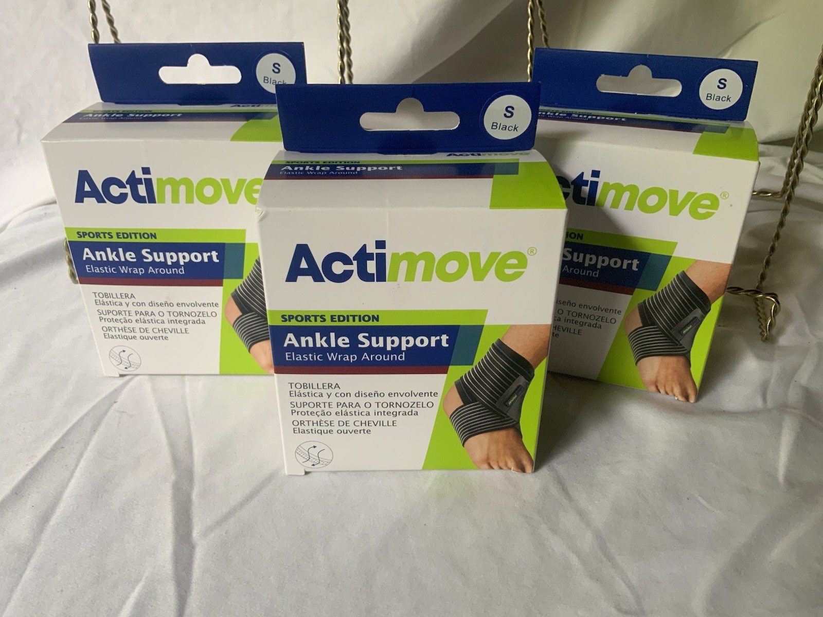 Actimove Ankle Support Elastic Wrap Around Black Small Set 3