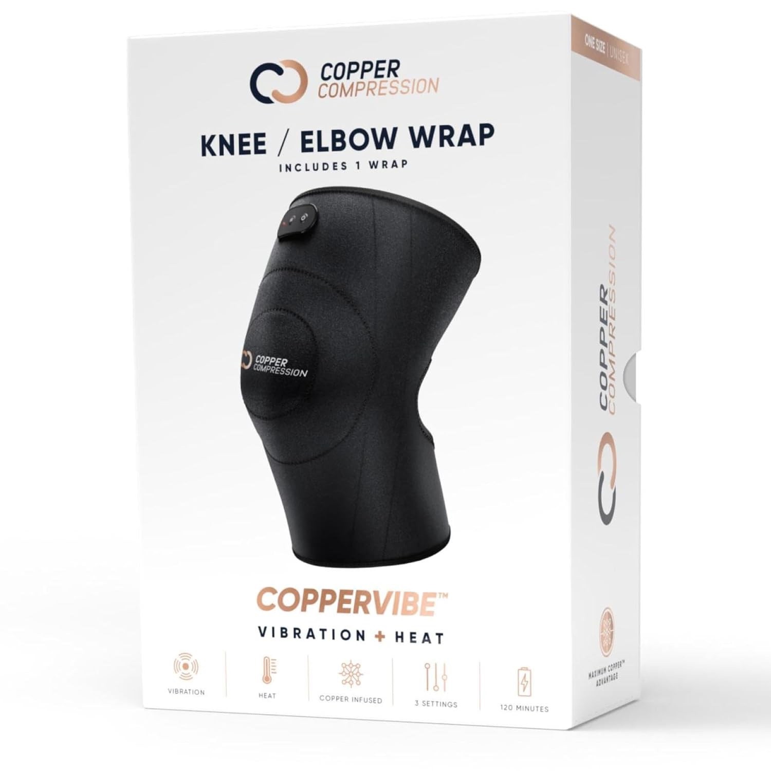 Copper Compression CopperVibe Knee/Elbow Wrap | Vibration + Heat | Unisex