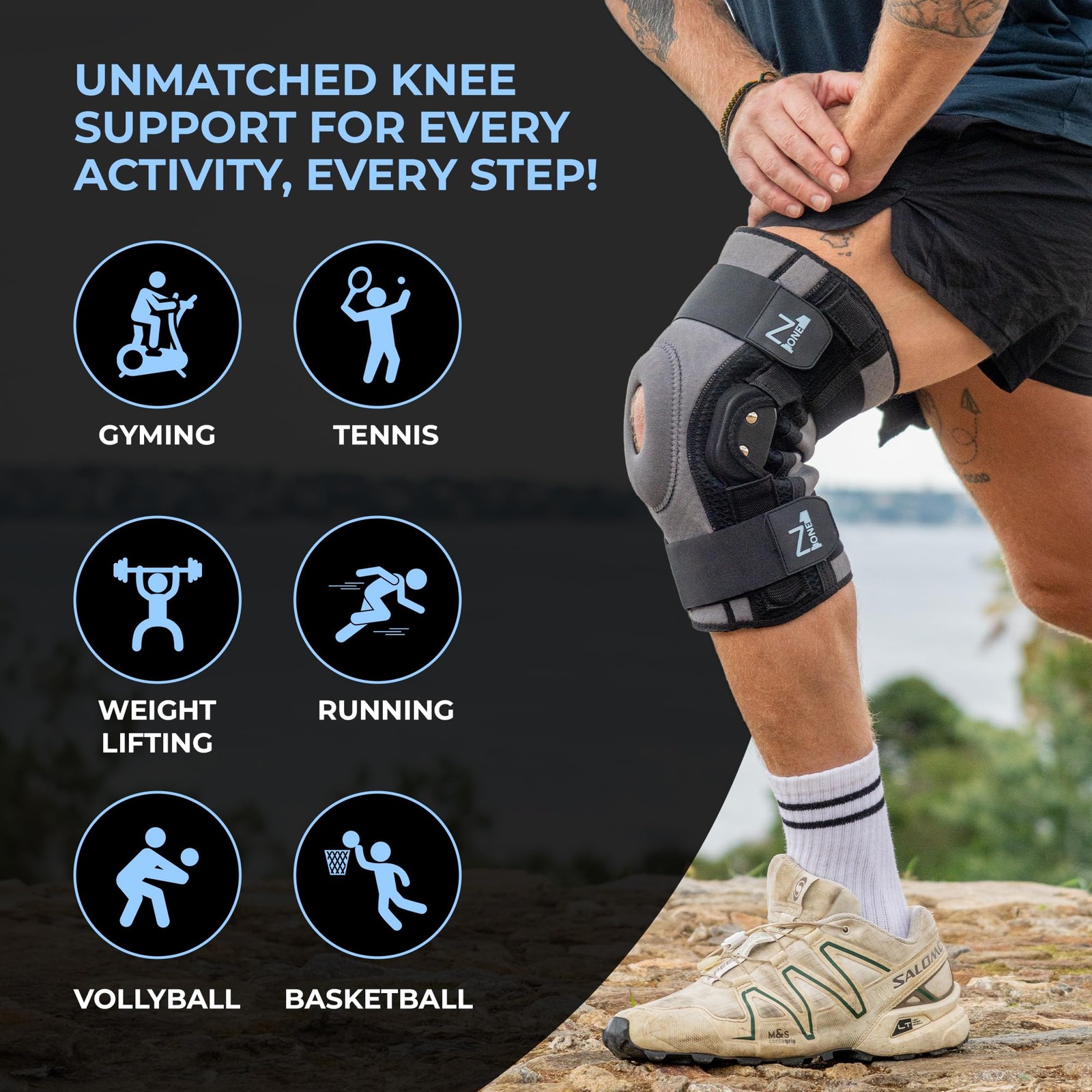 Z1 K11 Knee Brace for Knee Pain with Gel Patella & Stability – Hinged Knee Su…