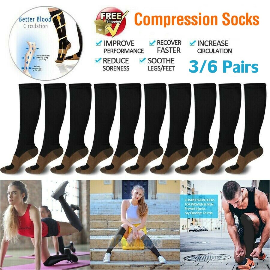 3Pare medias de compresion para varices 20-30 punta para hombre mujer BEST SOCKS