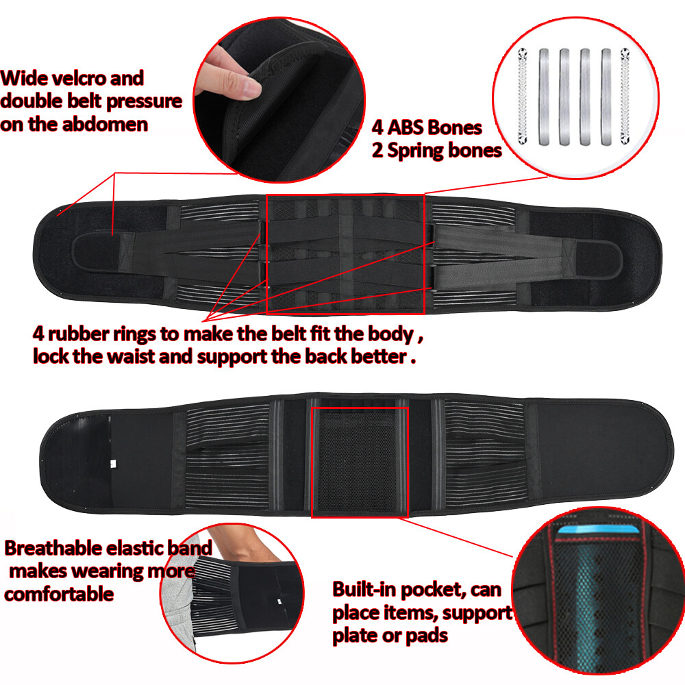 Adjustable Lower Back Brace Lumbar Support Waist Belt for Sciatica Pain Relief