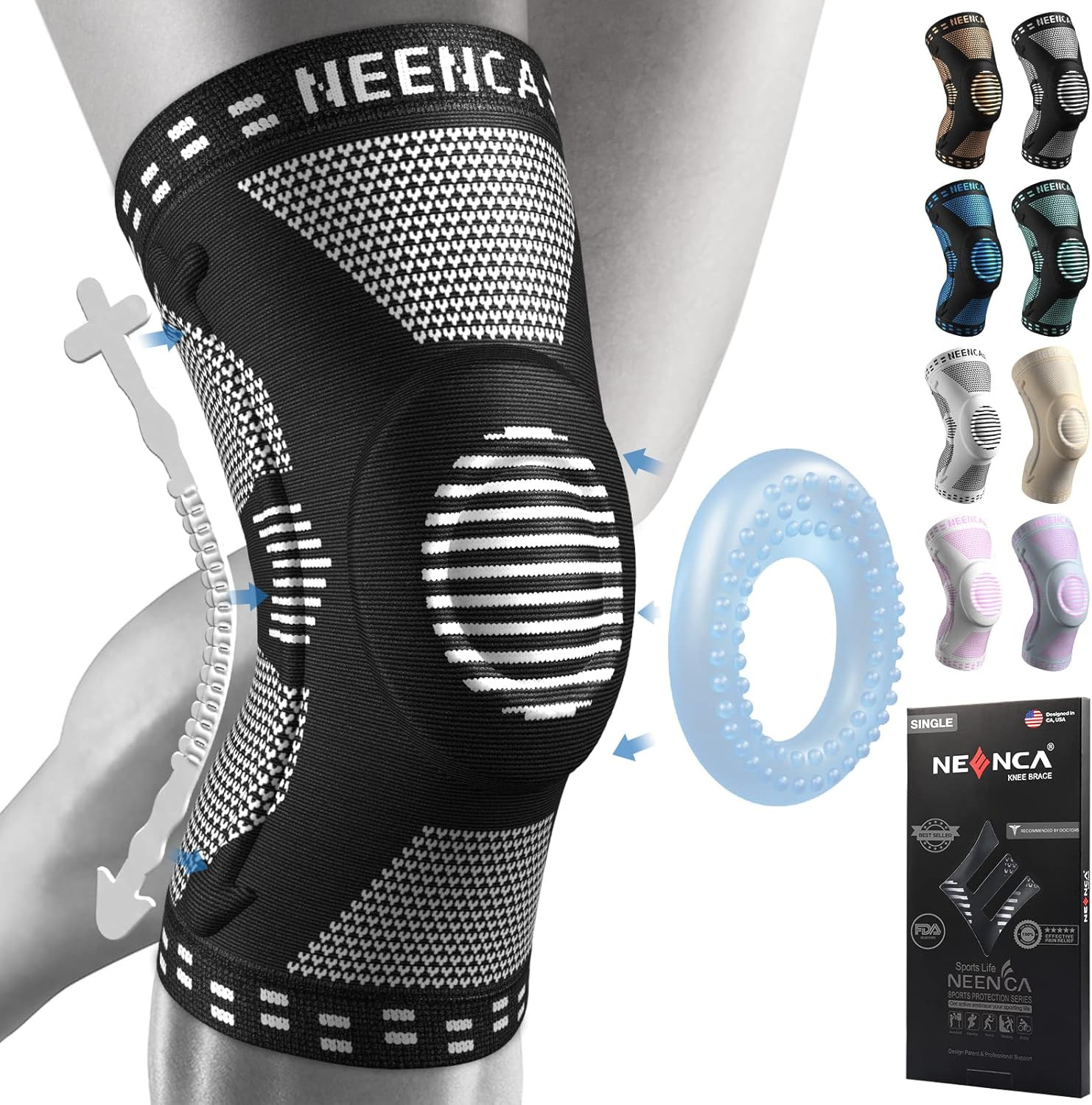 Professional Knee Brace Medical Knee Support For Women & Men Relief Gel Pad NEW