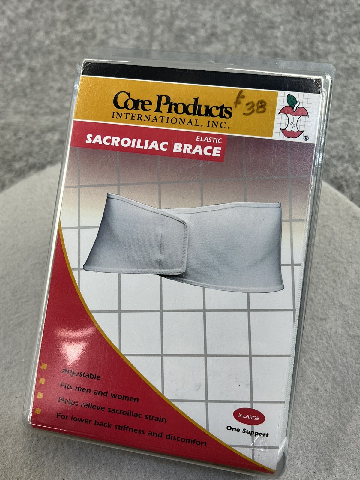 Core Product Sacroiliac Elastic Brace Back Support Spine Stability Belt & Pad XL