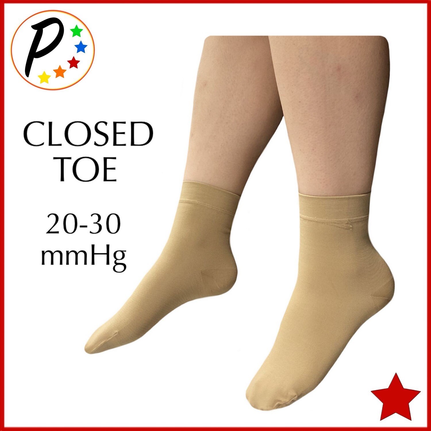 🔴 Presadee Closed Toe 20-30 mmHg Compression Ankle Foot Socks Swelling Sleeve
