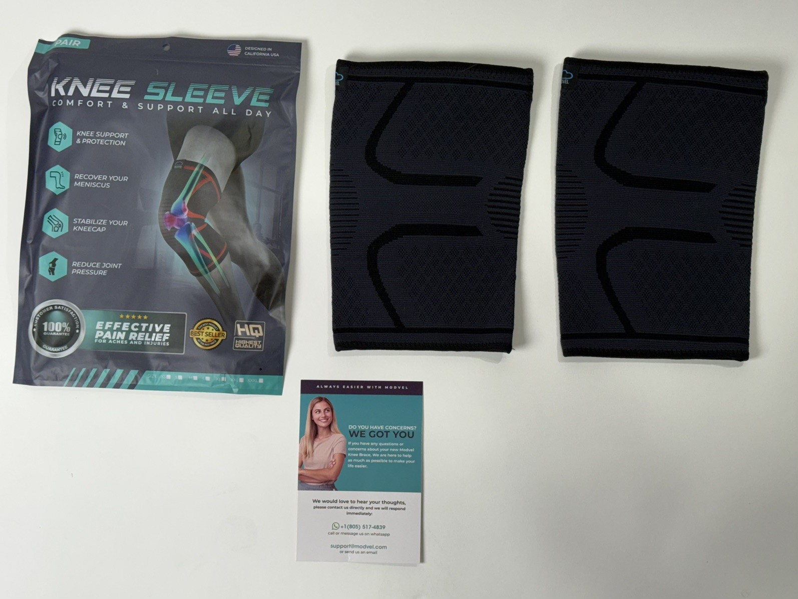 KNEE SLEEVES (2) – XL – NEW – COMFORT AND SUPPORT ALL DAY PAIN RELIEF