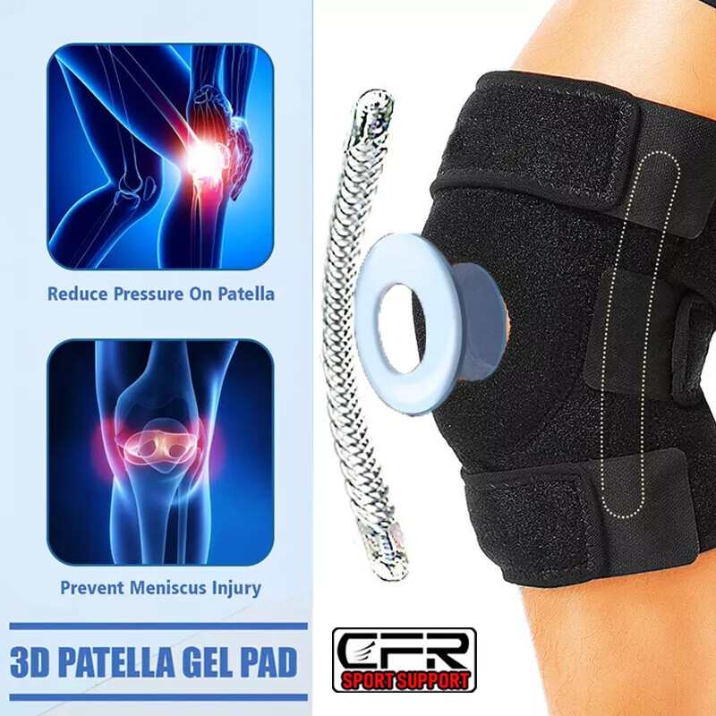 Patella Knee Compression Sleeve Brace Support Meniscus Pad Sports Gym Joint Pain