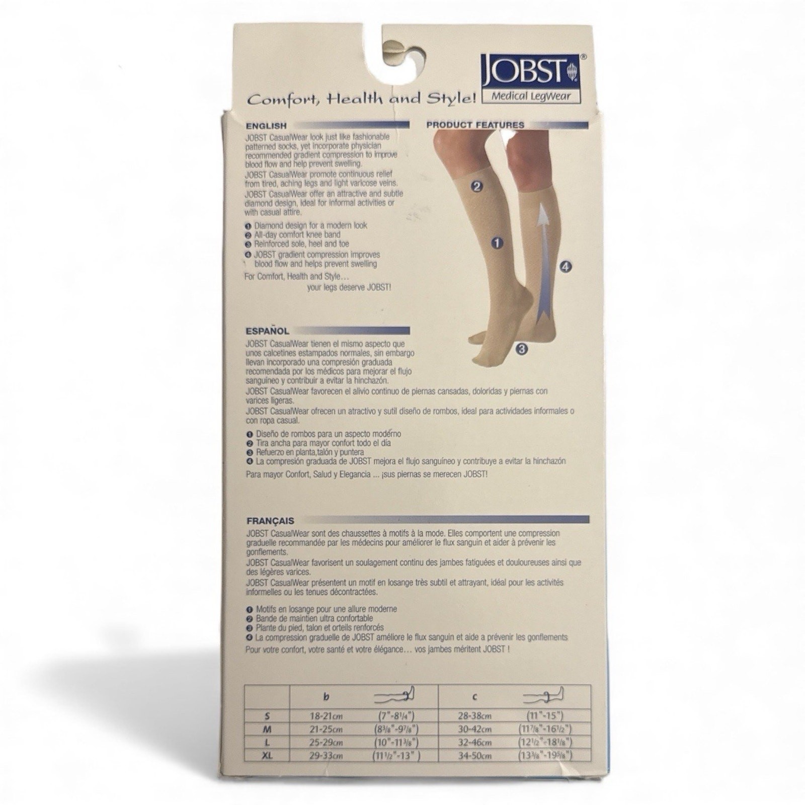 Jobst Womens Knee High Support Socks 15-20 mmHg Compression Moderate Legs Black